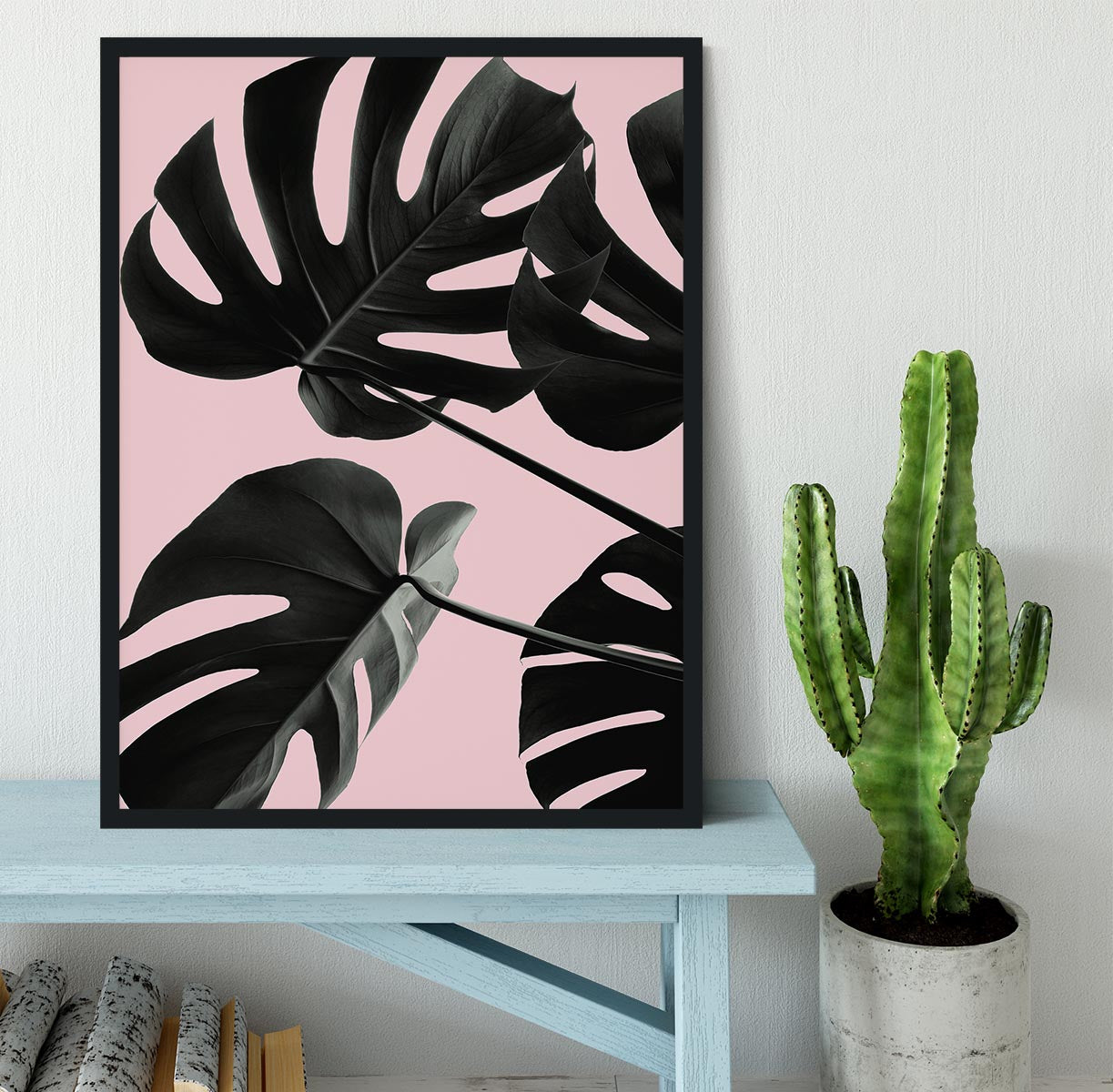 Monstera Pink No 01 Framed Print - Canvas Art Rocks - 2