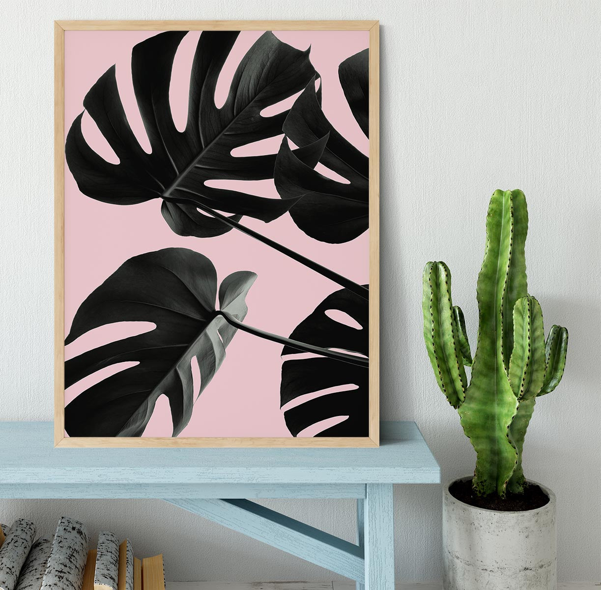 Monstera Pink No 01 Framed Print - Canvas Art Rocks - 4