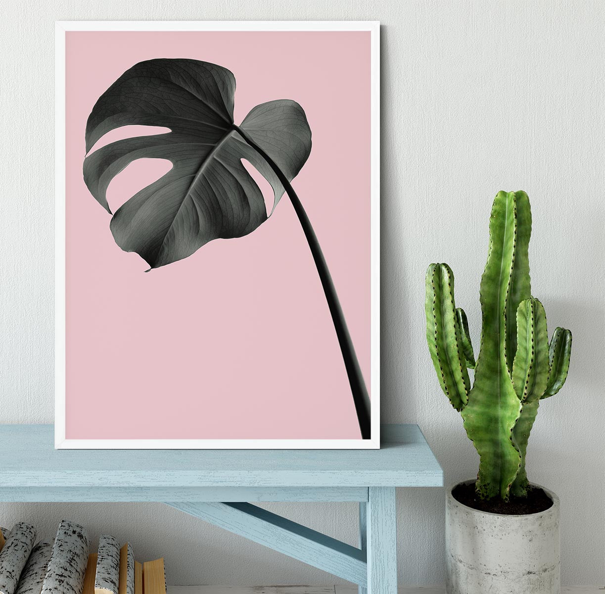 Monstera Pink No 02 Framed Print - Canvas Art Rocks -6