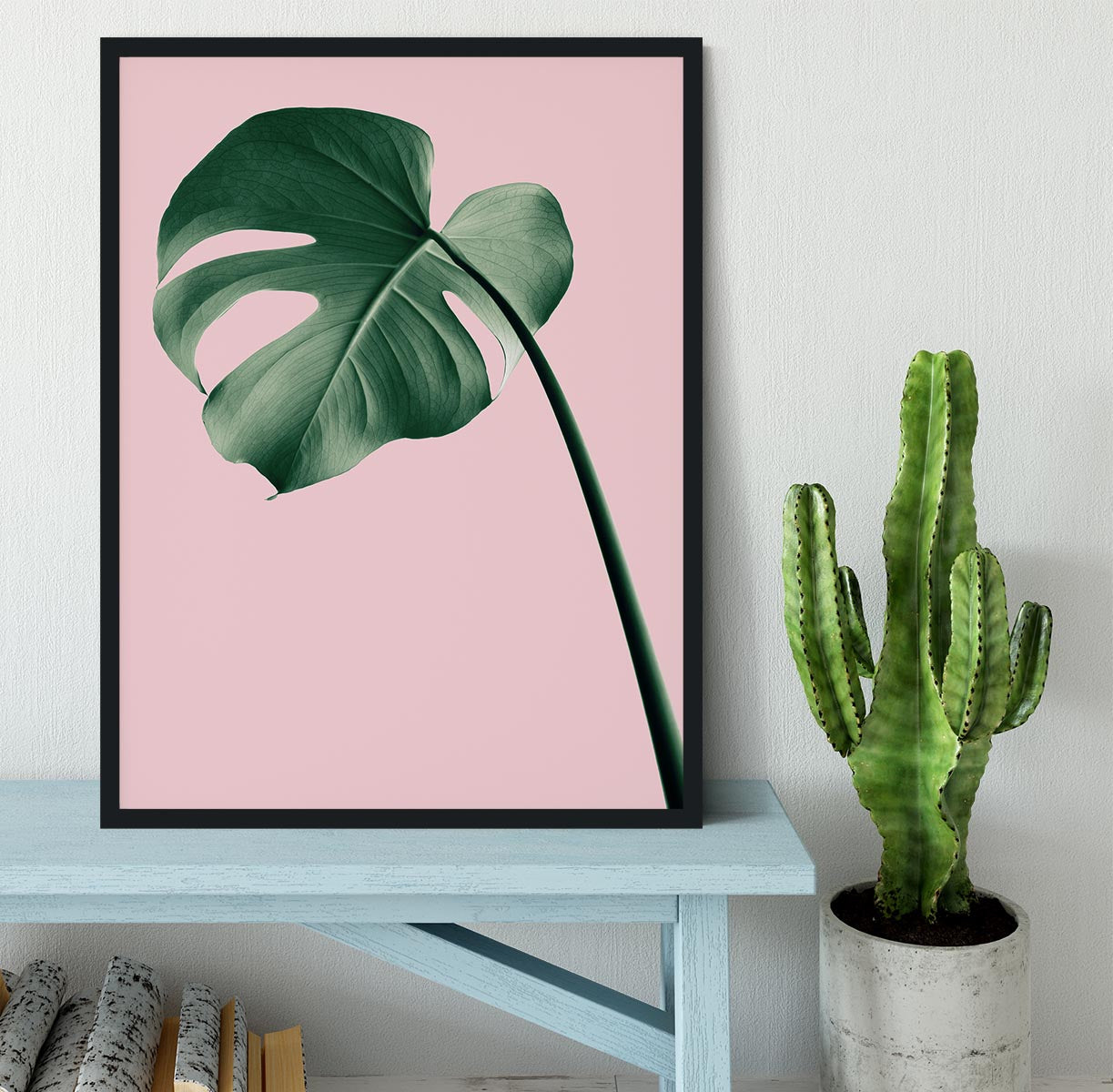 Monstera Pink No 05 Framed Print - Canvas Art Rocks - 2