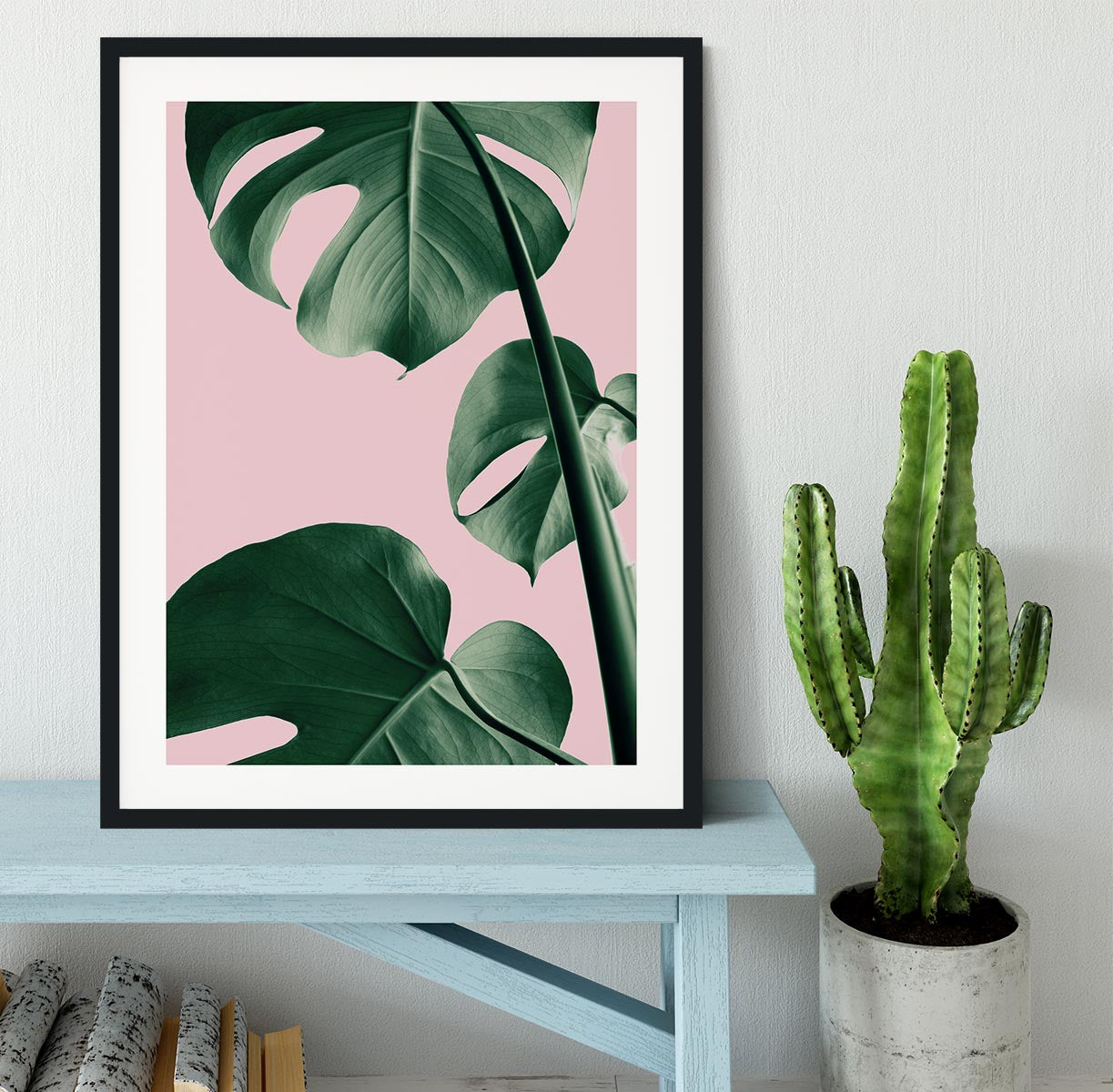 Monstera Pink No 06 Framed Print - Canvas Art Rocks - 1