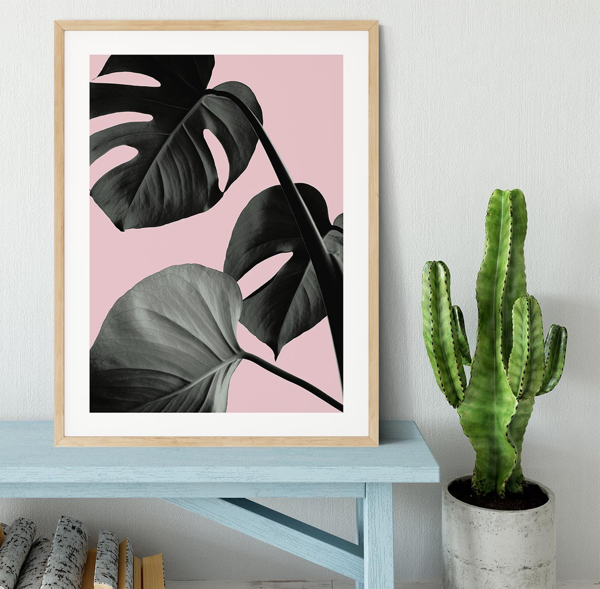 Monstera Pink No 04 Framed Print - Canvas Art Rocks - 3