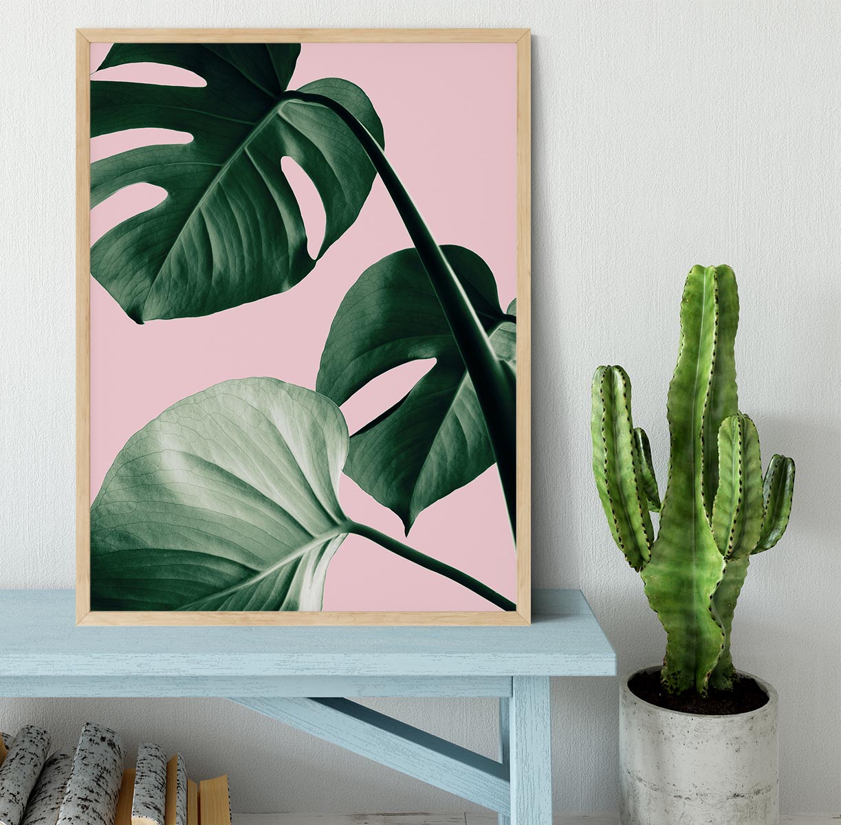 Monstera Pink No 07 Framed Print - Canvas Art Rocks - 4