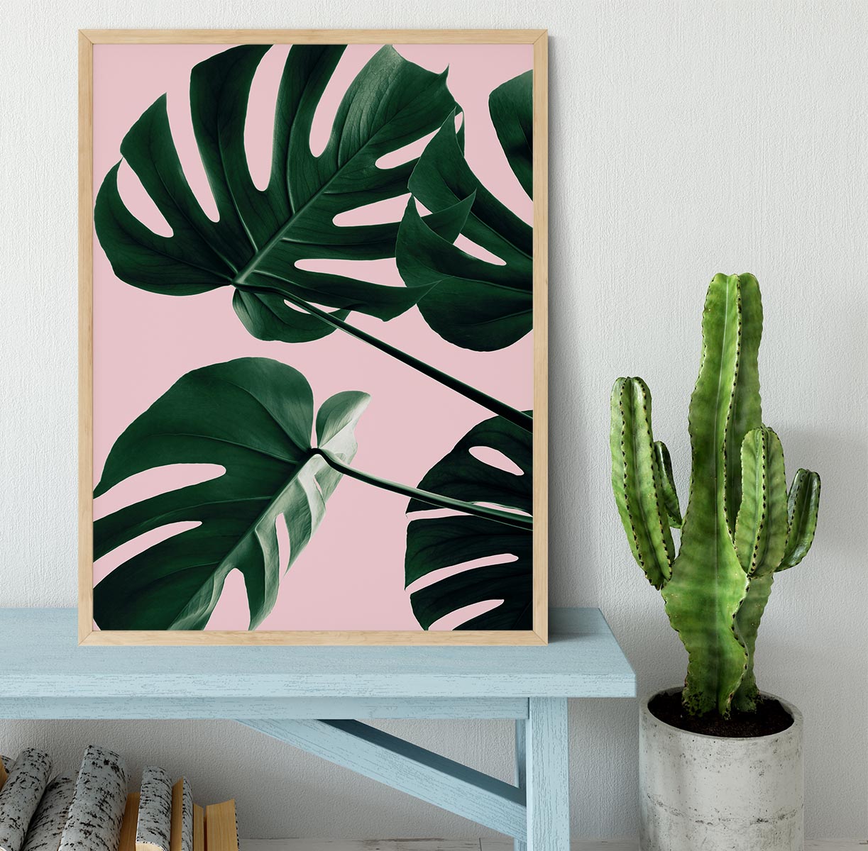 Monstera Pink No 08 Framed Print - Canvas Art Rocks - 4