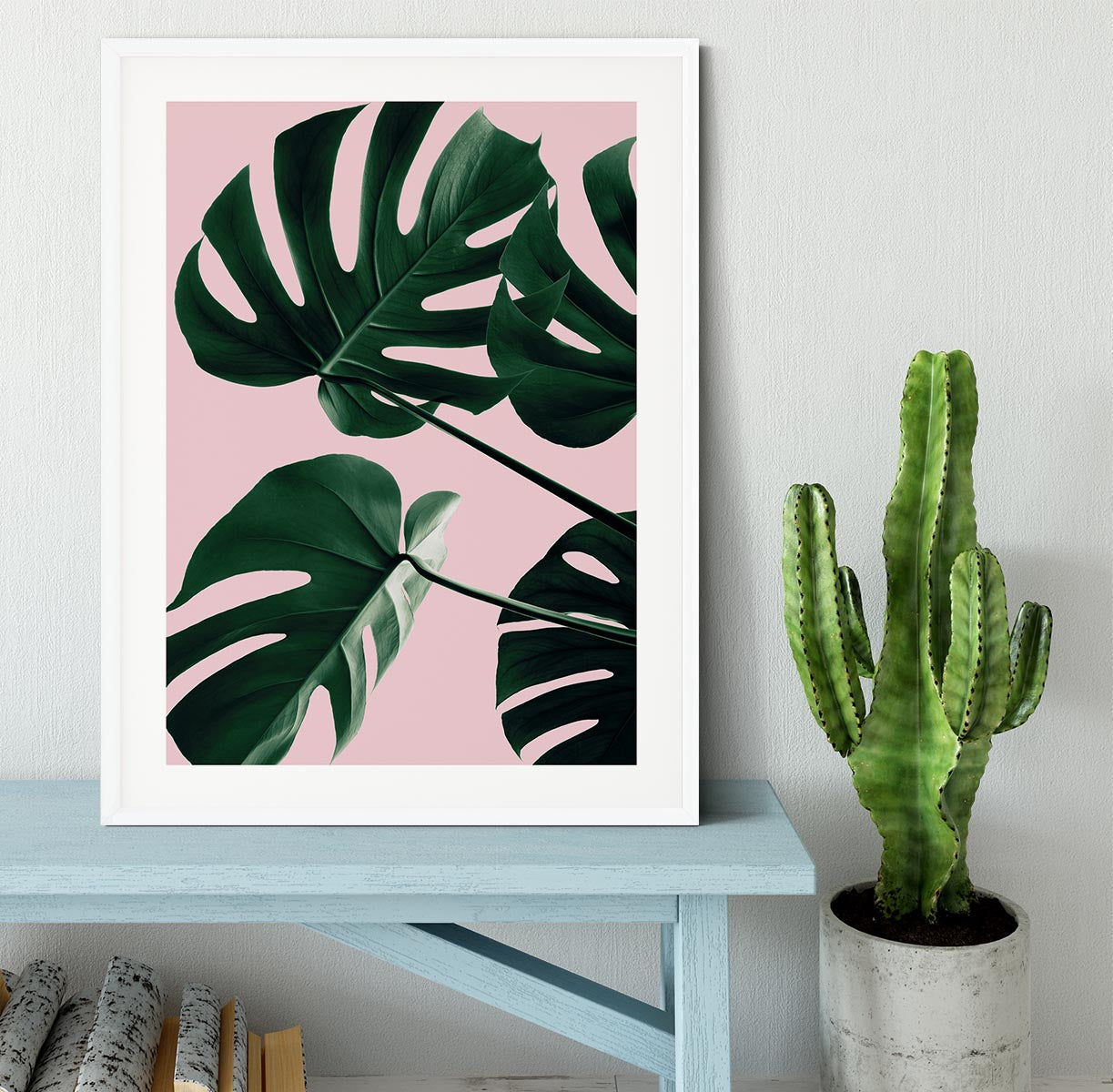 Monstera Pink No 08 Framed Print - Canvas Art Rocks - 5