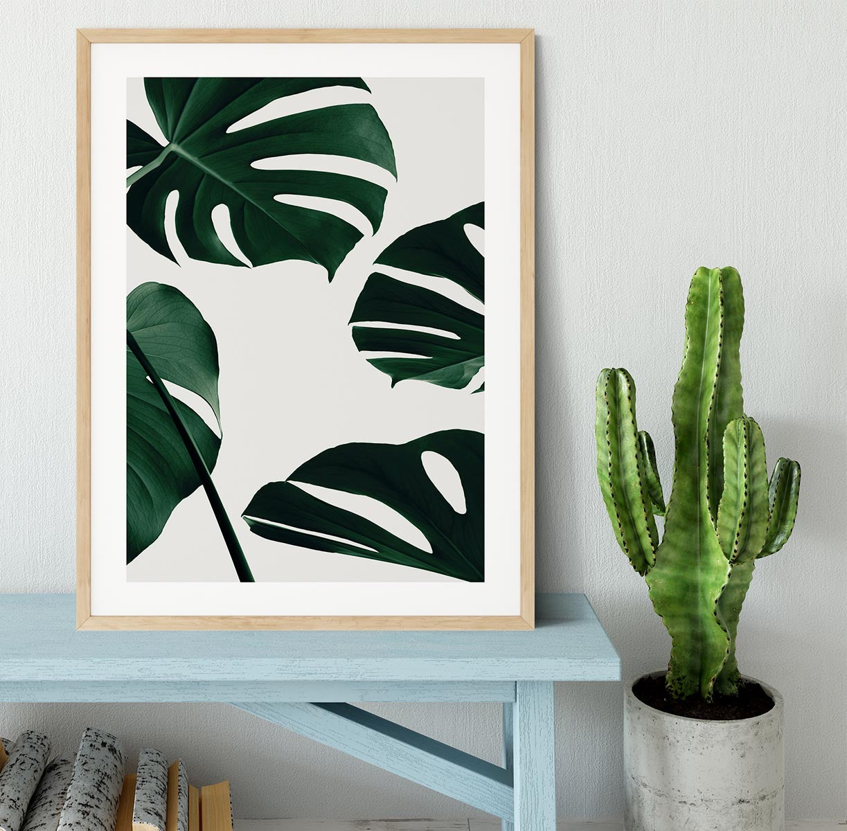 Monstera Natural 20 Framed Print - Canvas Art Rocks - 3