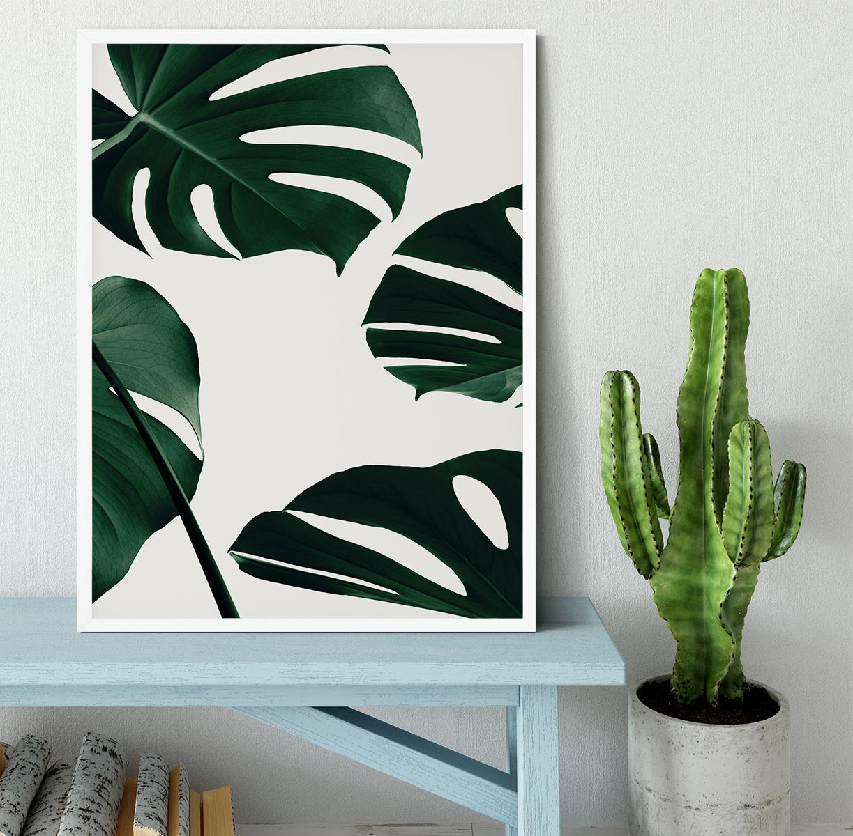 Monstera Natural 20 Framed Print - Canvas Art Rocks -6