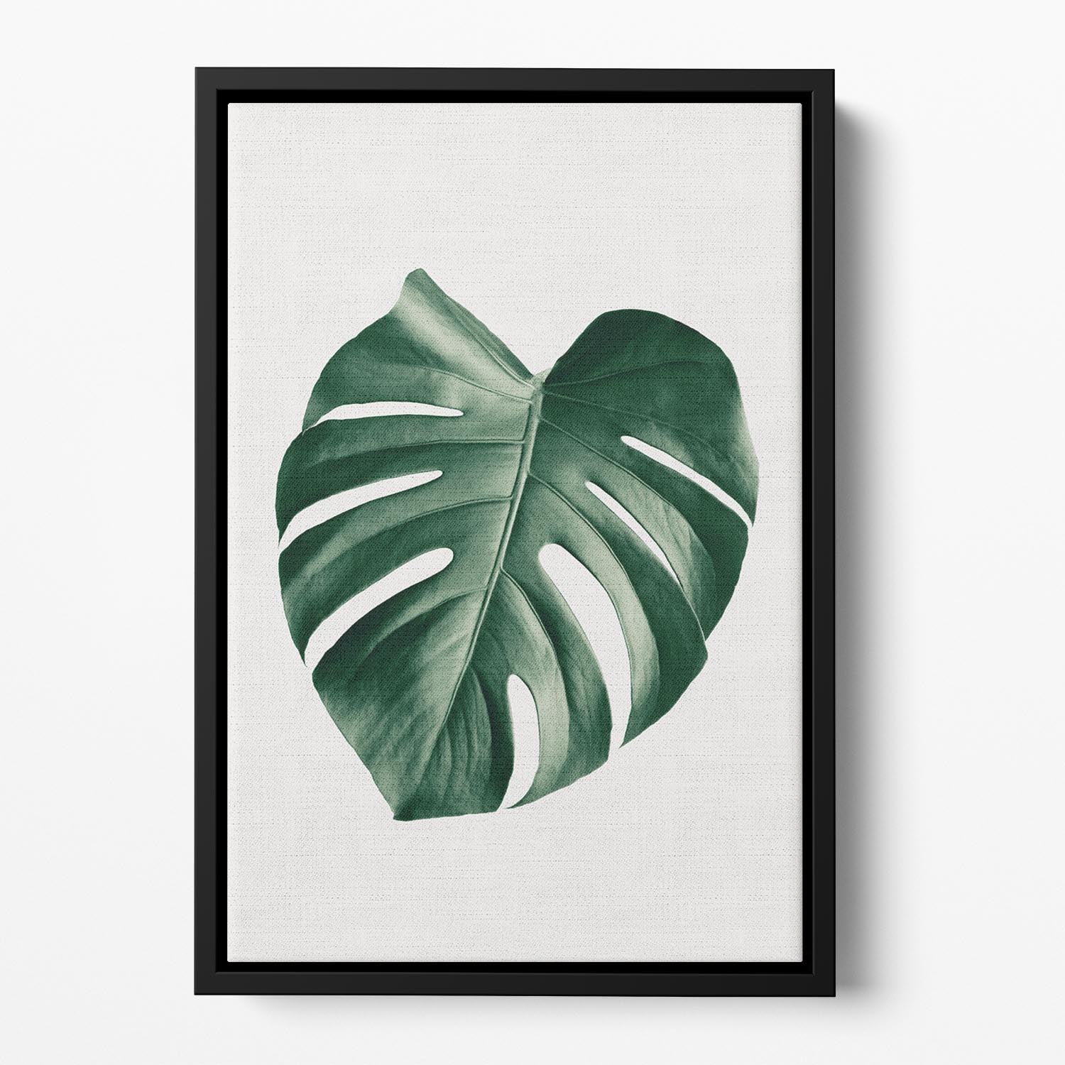 Monstera Natural 23 Floating Framed Canvas - Canvas Art Rocks - 2