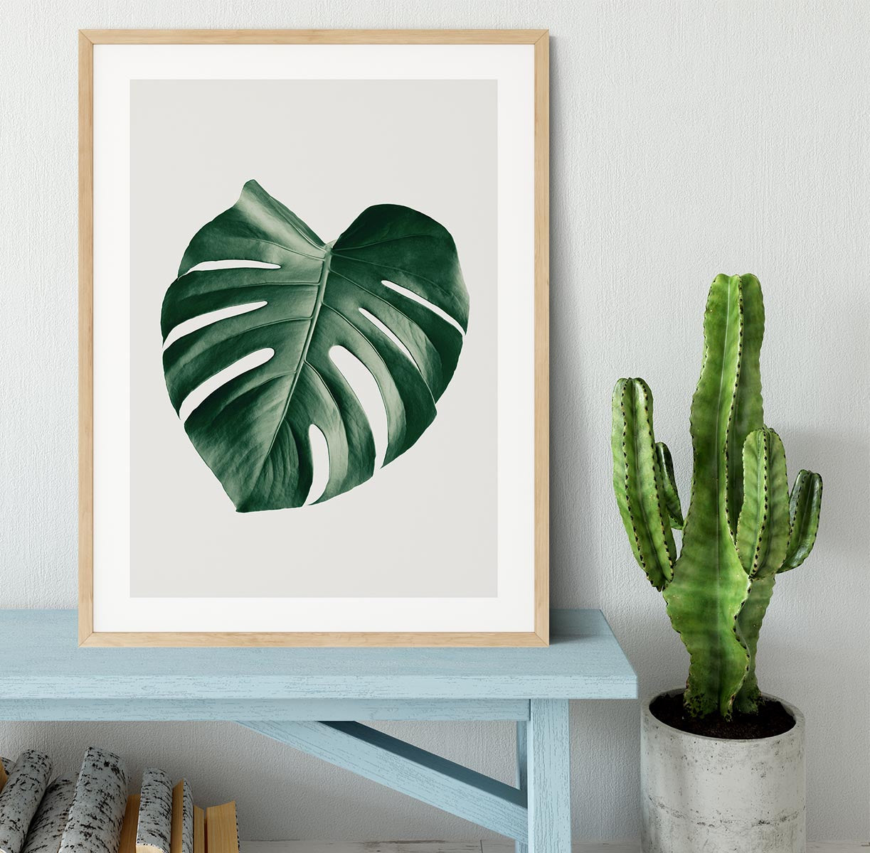 Monstera Natural 23 Framed Print - Canvas Art Rocks - 3