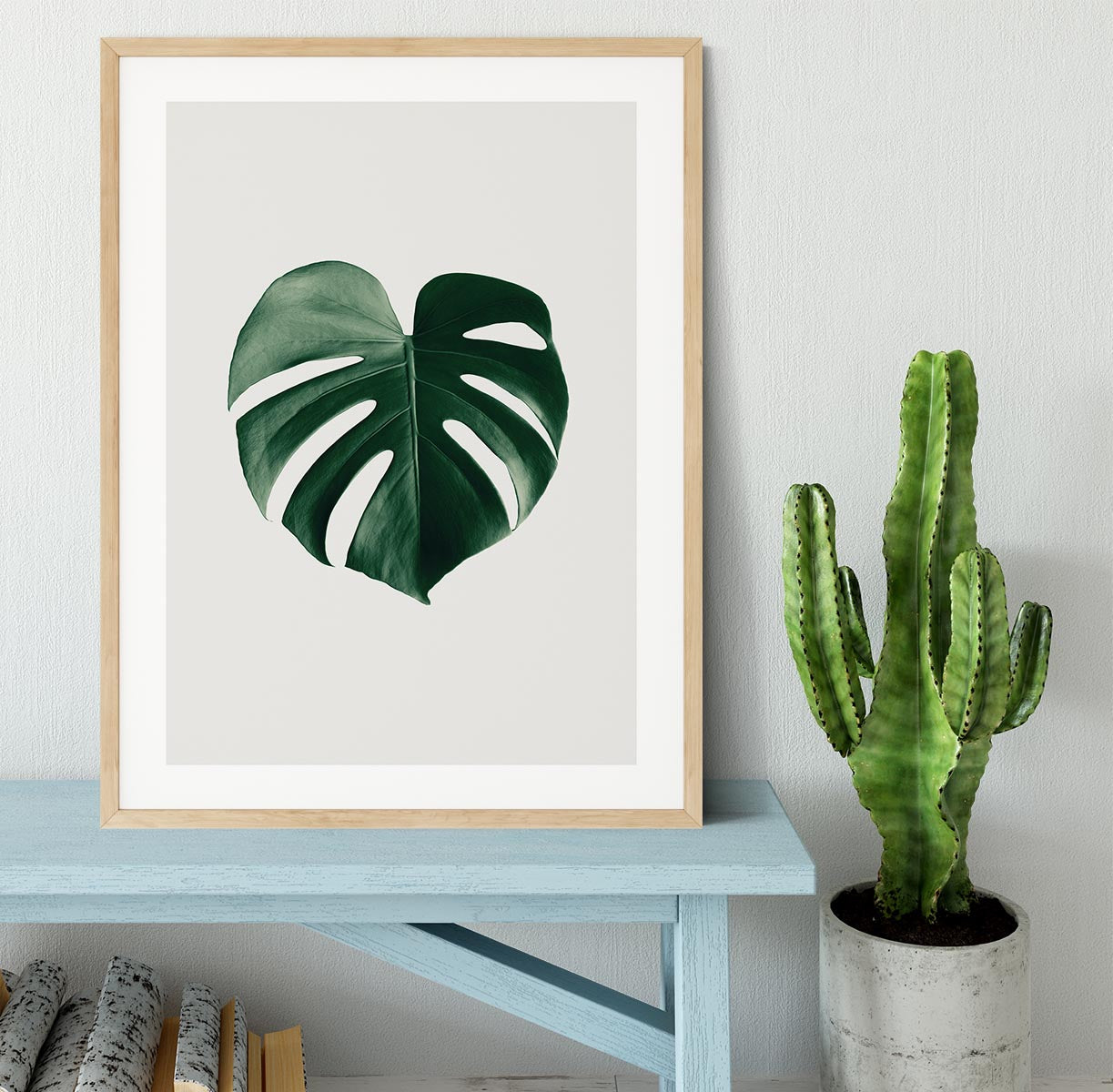 Monstera Natural 24 Framed Print - Canvas Art Rocks - 3