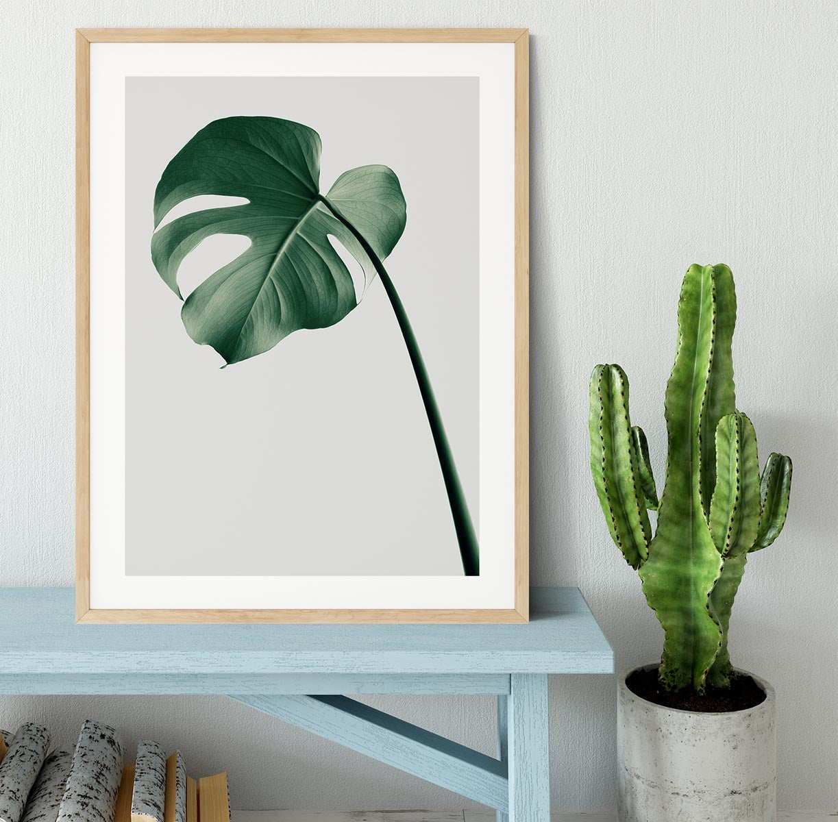 Monstera Natural 36 Framed Print - Canvas Art Rocks - 3