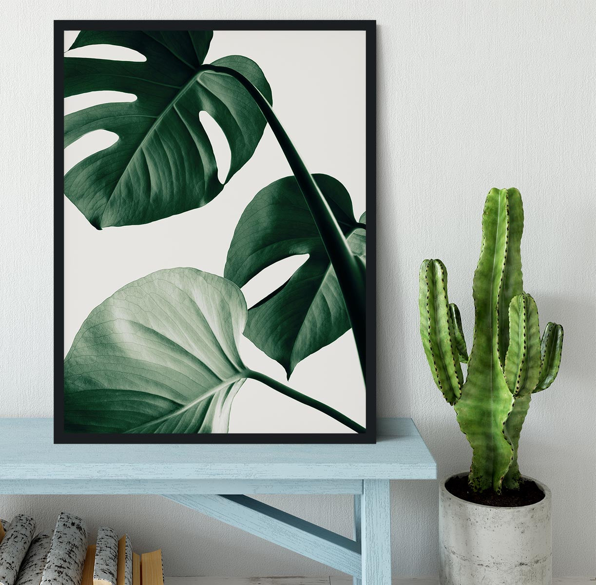 Monstera Natural 42 Framed Print - Canvas Art Rocks - 2