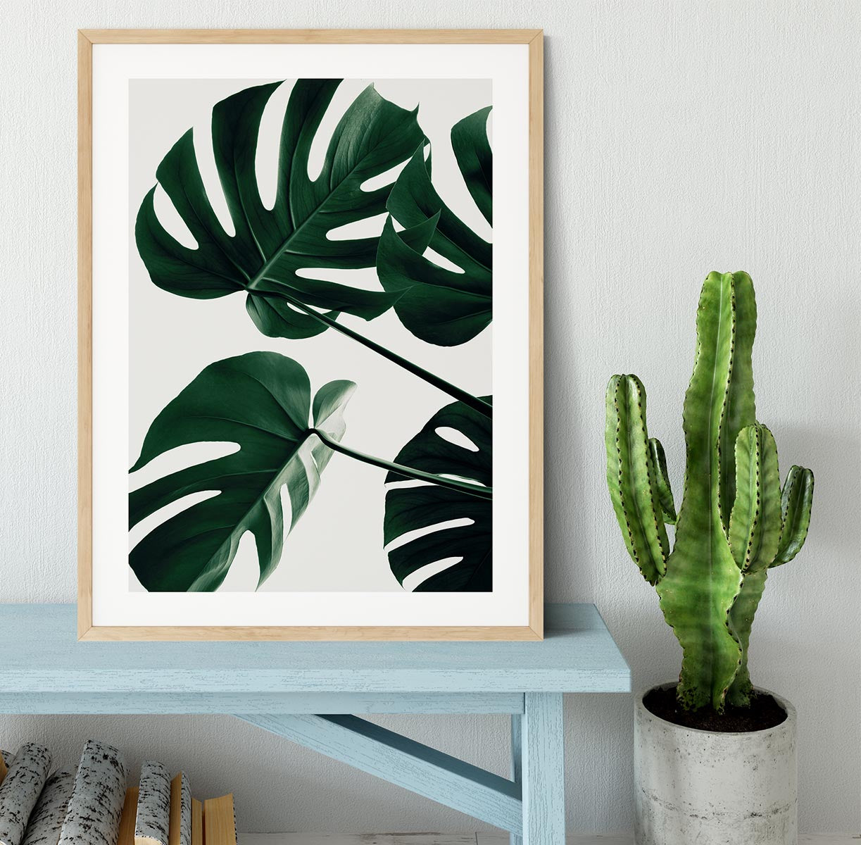 Monstera Natural 43 Framed Print - Canvas Art Rocks - 3