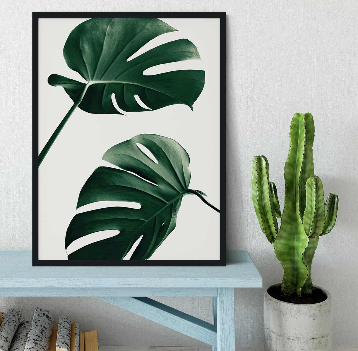 Monstera Natural 46 Framed Print - Canvas Art Rocks - 2