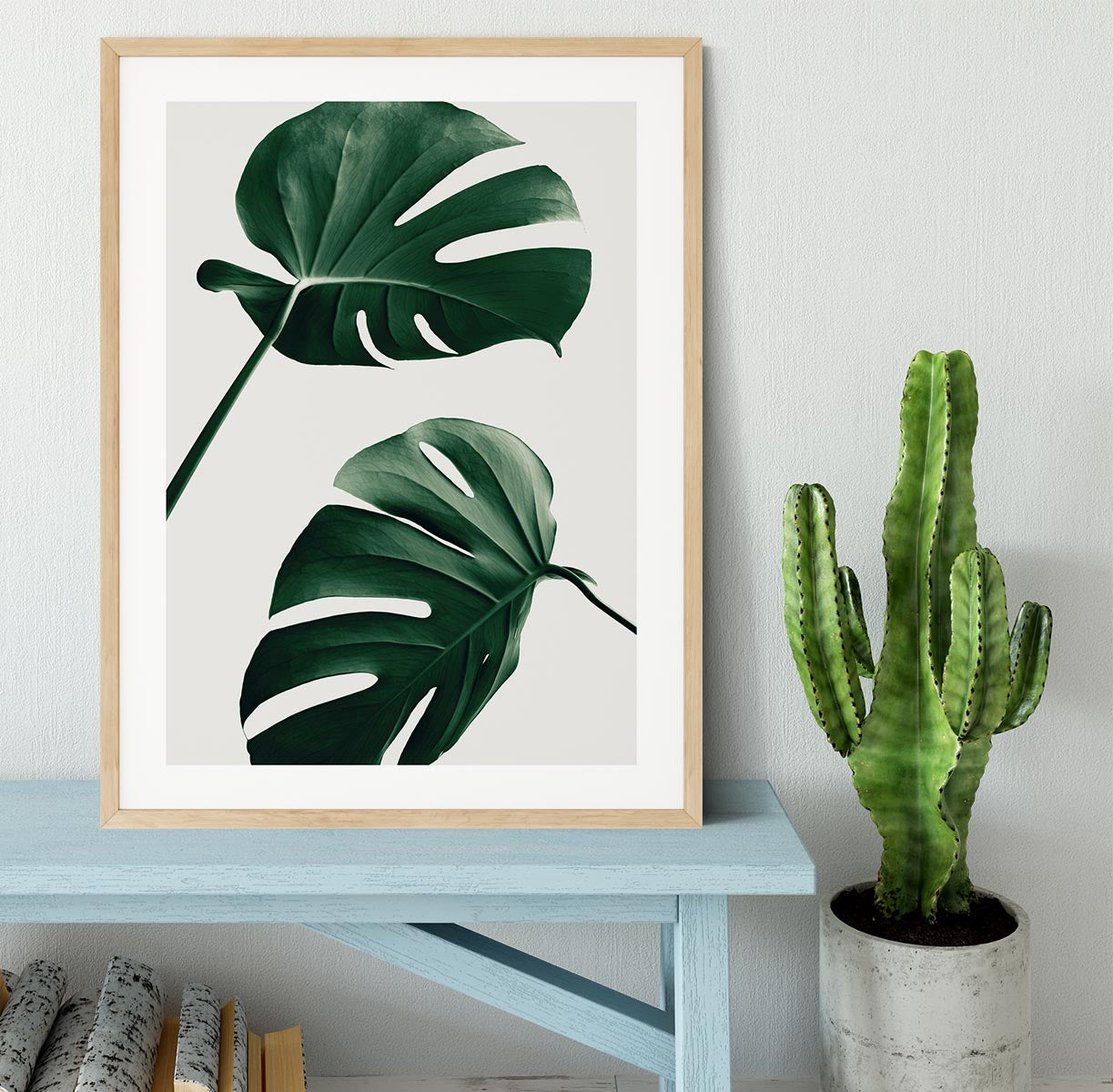 Monstera Natural 46 Framed Print - Canvas Art Rocks - 3