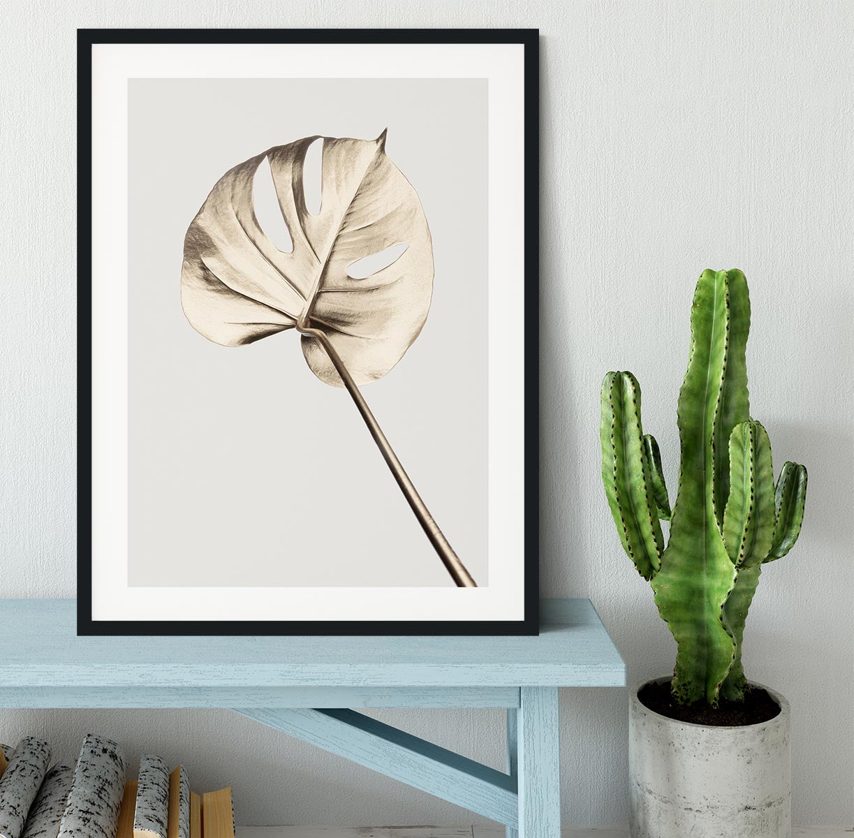 Monstera Gold 05 Framed Print - Canvas Art Rocks - 1