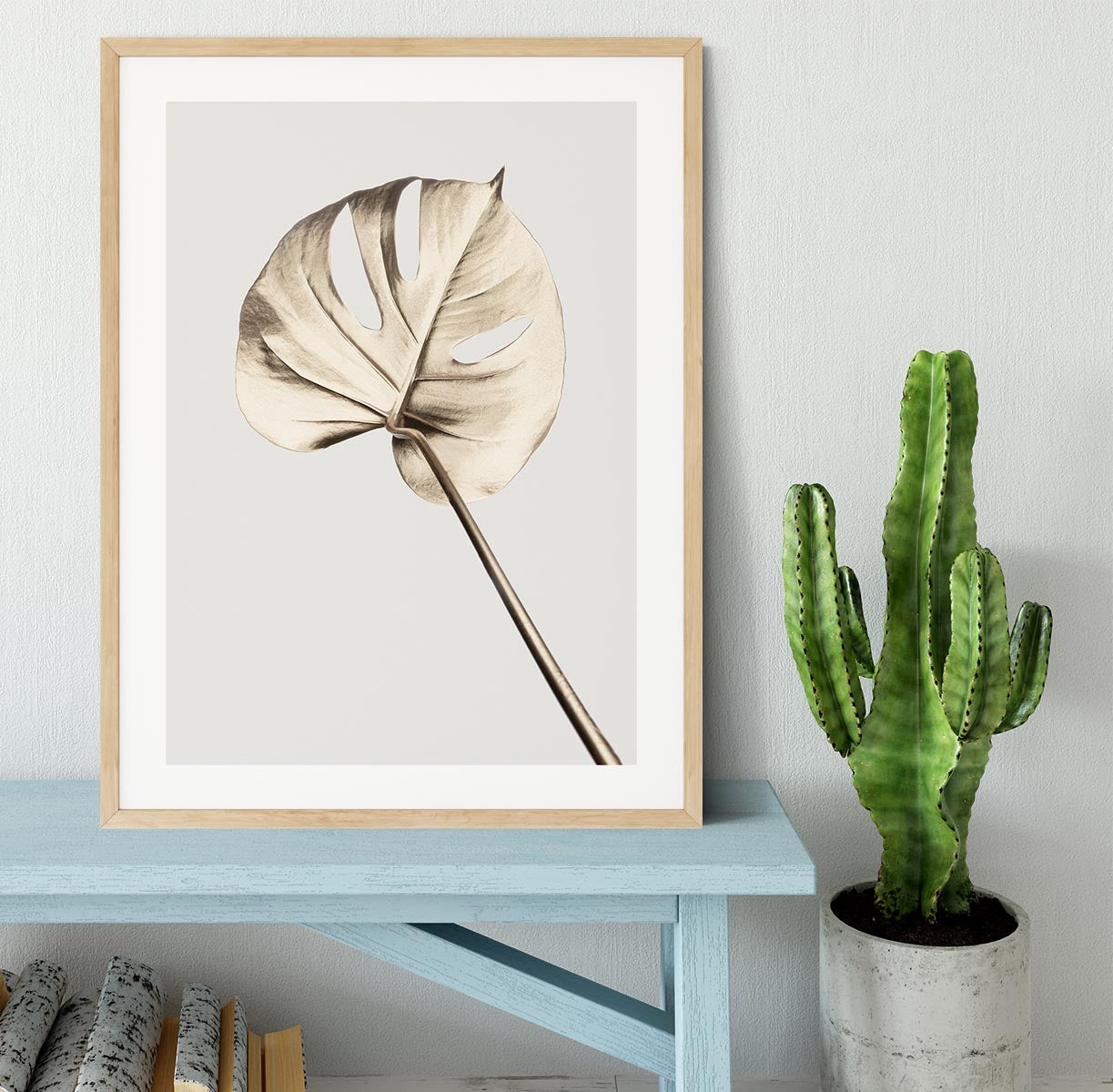 Monstera Gold 05 Framed Print - Canvas Art Rocks - 3