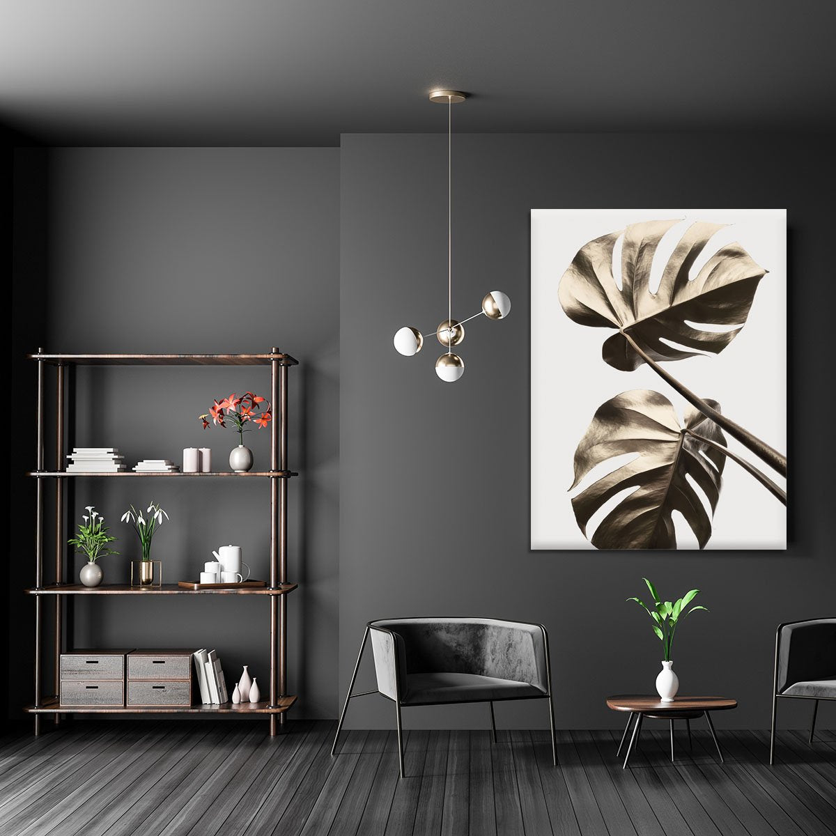 Monstera Gold 08 Canvas Print or Poster - Canvas Art Rocks - 5