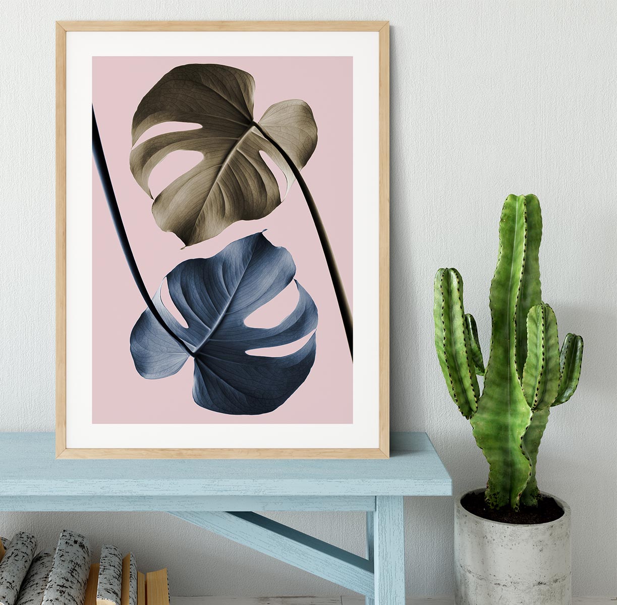 Monstera Pink Light 02 Framed Print - Canvas Art Rocks - 3