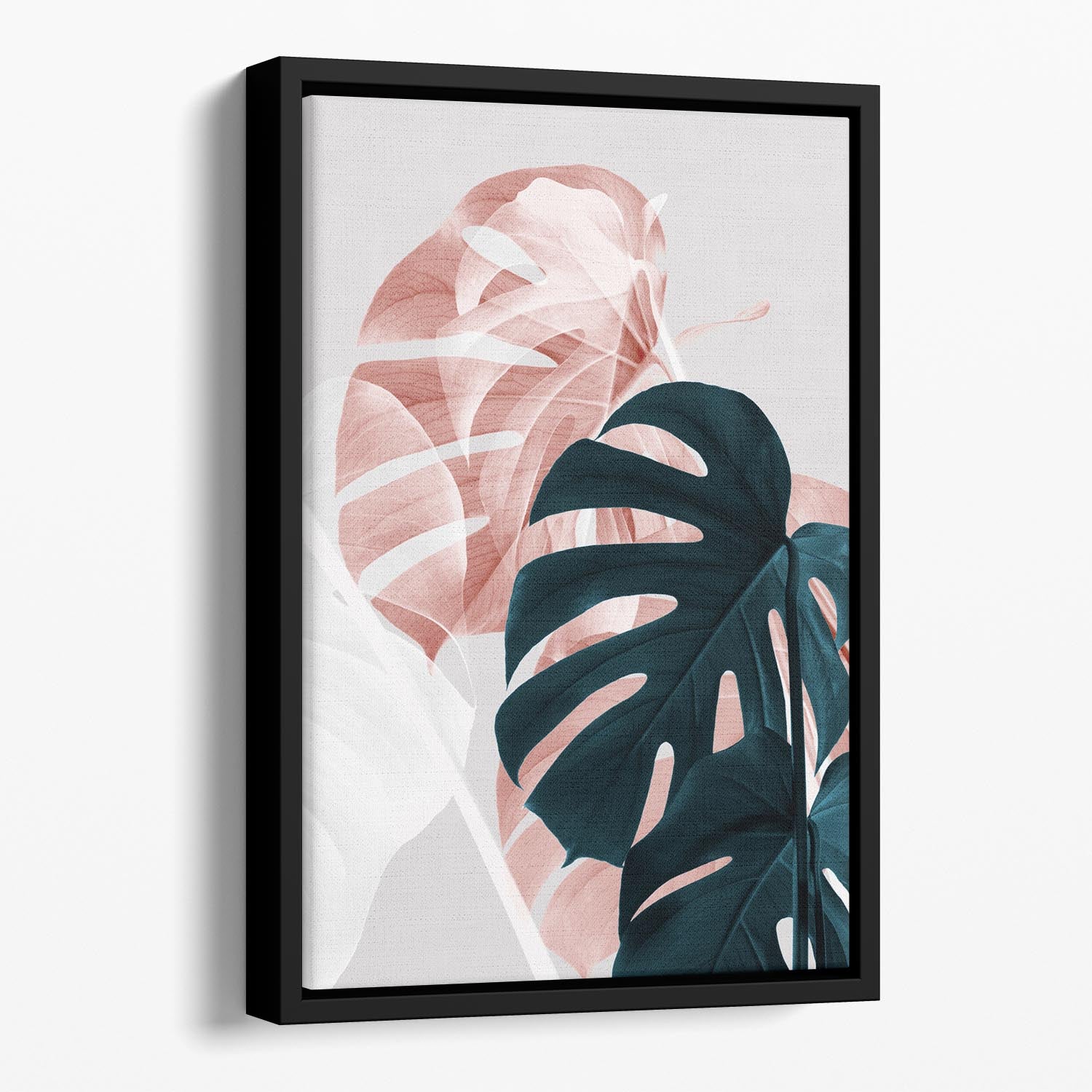 Monstera Creative 09 Floating Framed Canvas - Canvas Art Rocks - 1