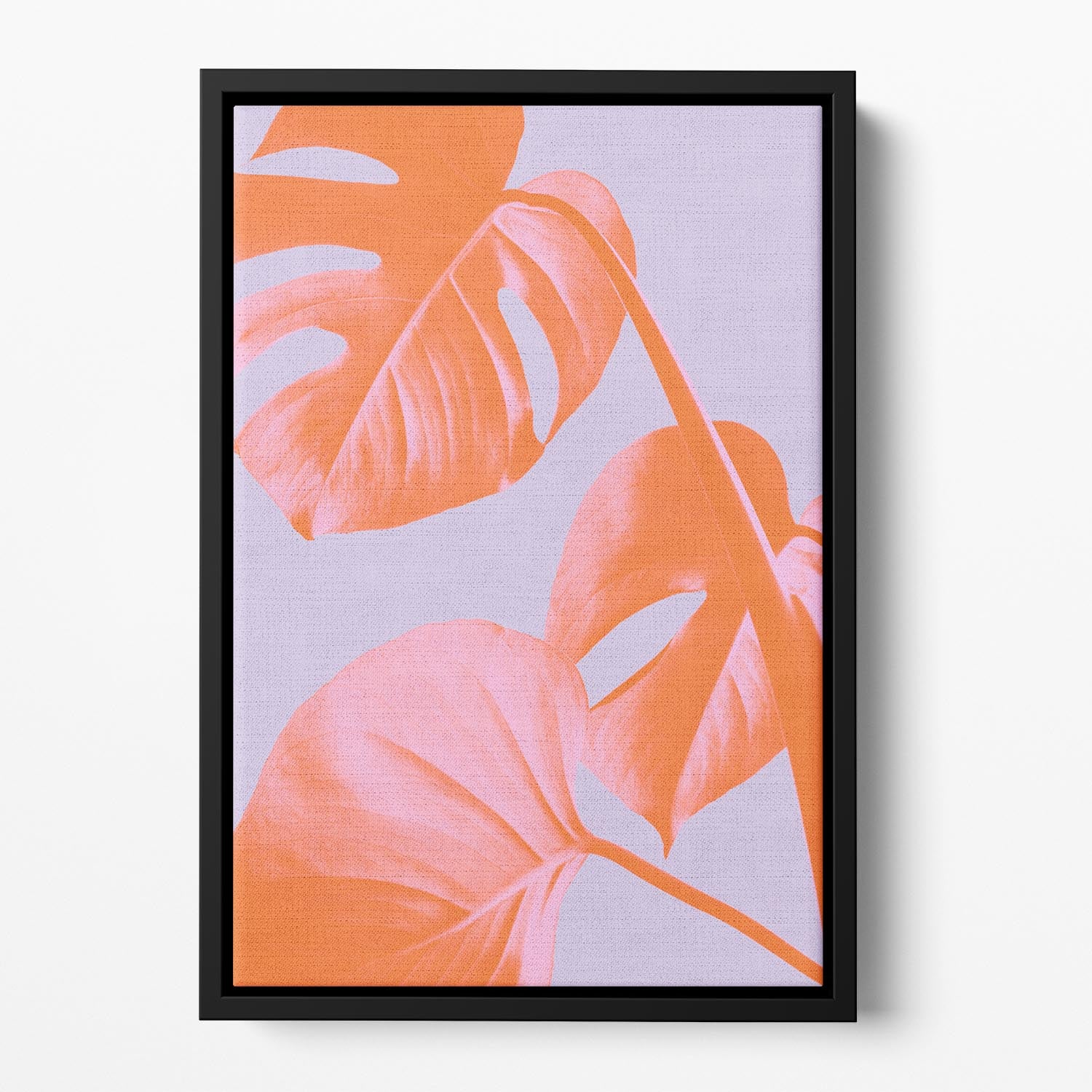 Monstera Purple 03 Floating Framed Canvas - Canvas Art Rocks - 2