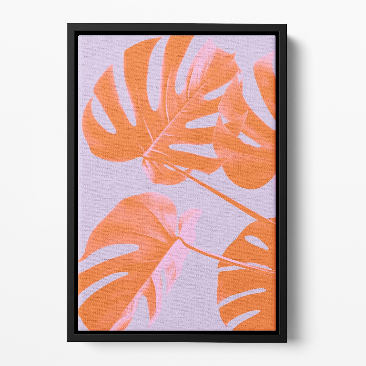 Monstera Purple 04 Floating Framed Canvas - Canvas Art Rocks - 2