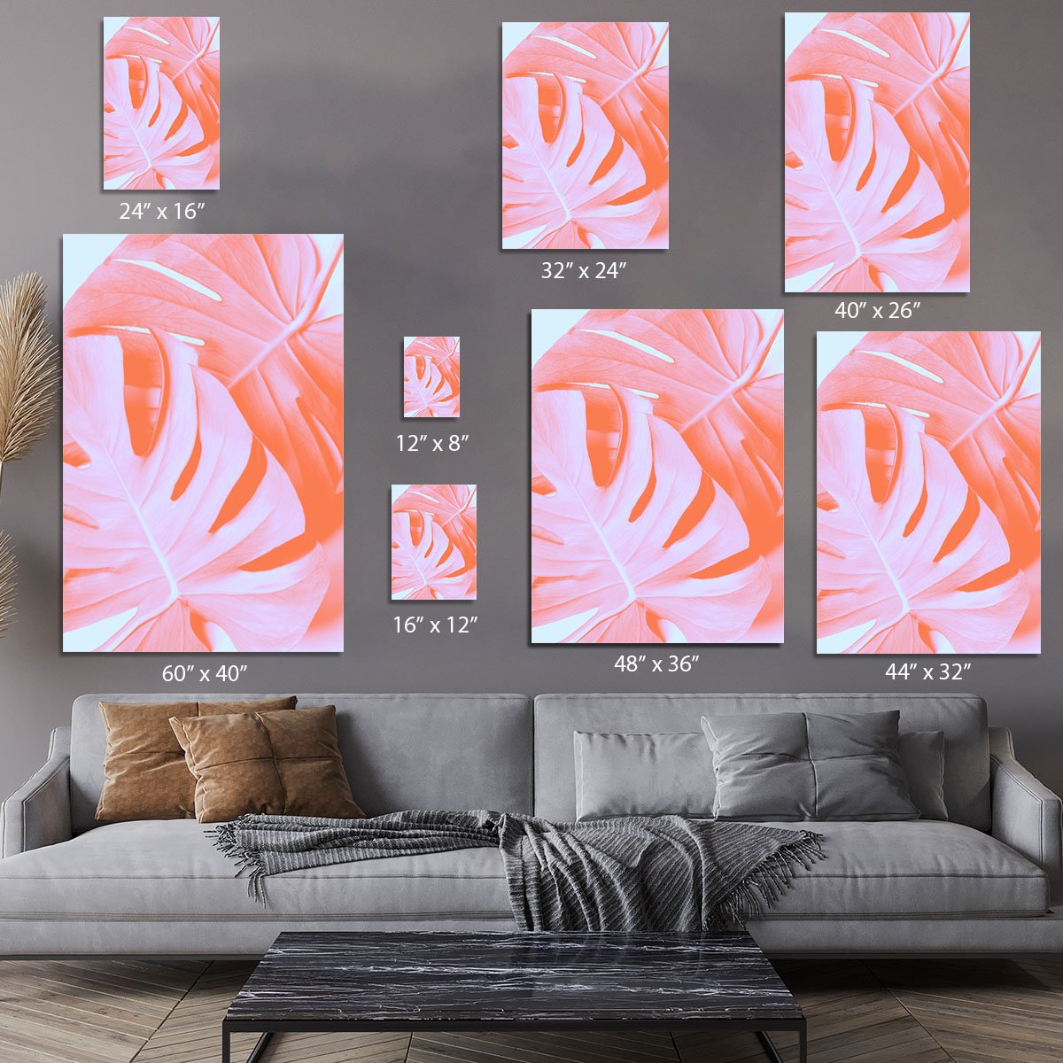 Monstera Orange 03 Canvas Print or Poster - Canvas Art Rocks - 7