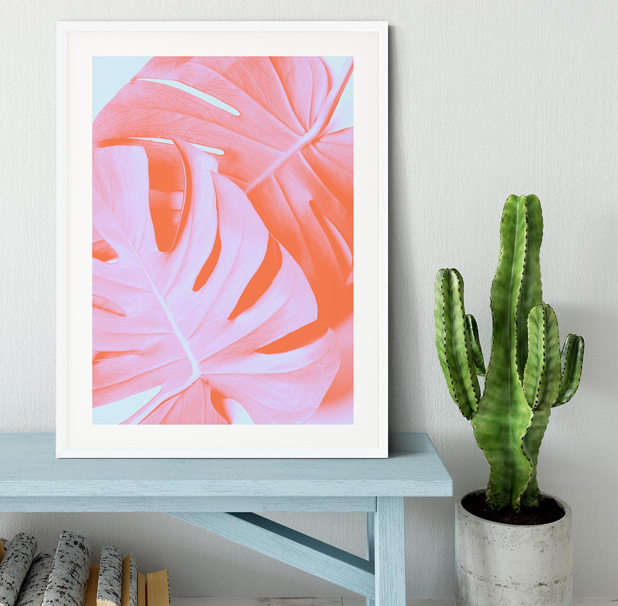 Monstera Orange 03 Framed Print - Canvas Art Rocks - 5