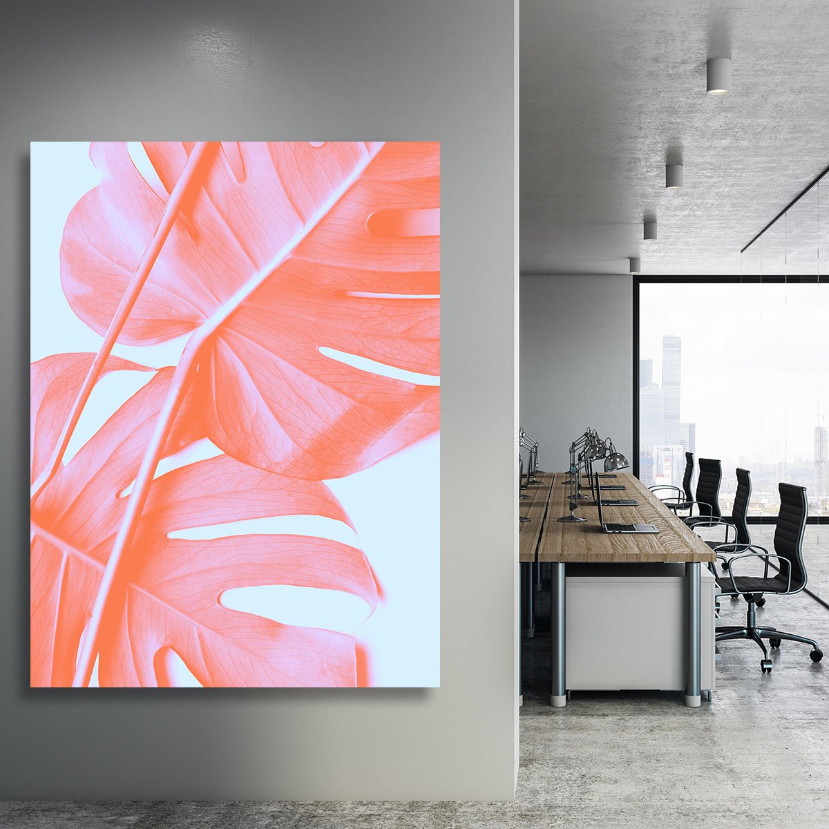 Monstera Orange 04 Canvas Print or Poster - Canvas Art Rocks - 3