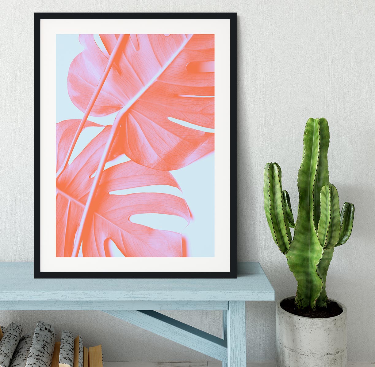 Monstera Orange 04 Framed Print - Canvas Art Rocks - 1