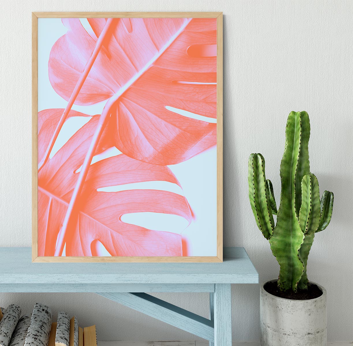 Monstera Orange 04 Framed Print - Canvas Art Rocks - 4