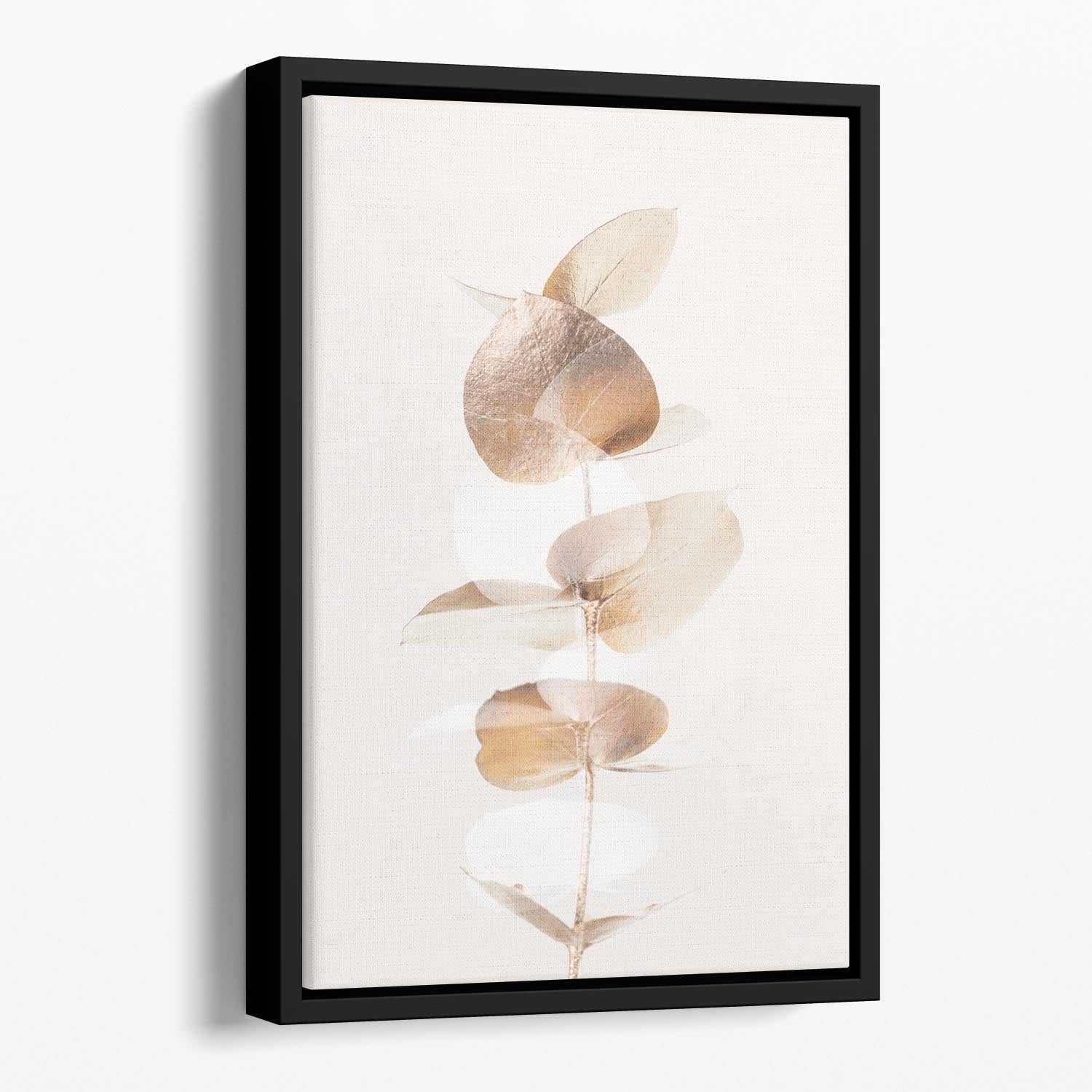 Eucalyptus Creative Gold 04 Floating Framed Canvas - Canvas Art Rocks - 1