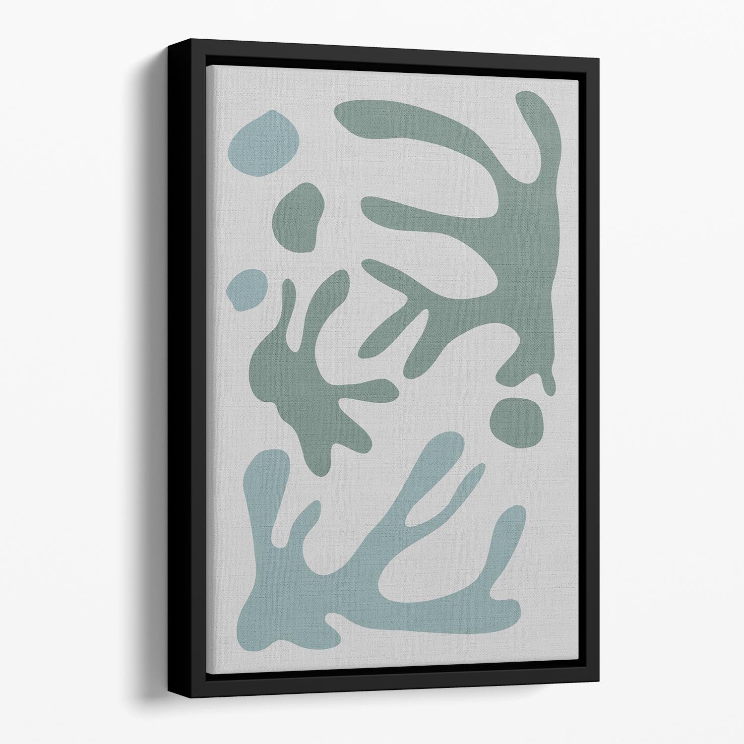 Seaweed Teal No 1 Floating Framed Canvas - Canvas Art Rocks - 1