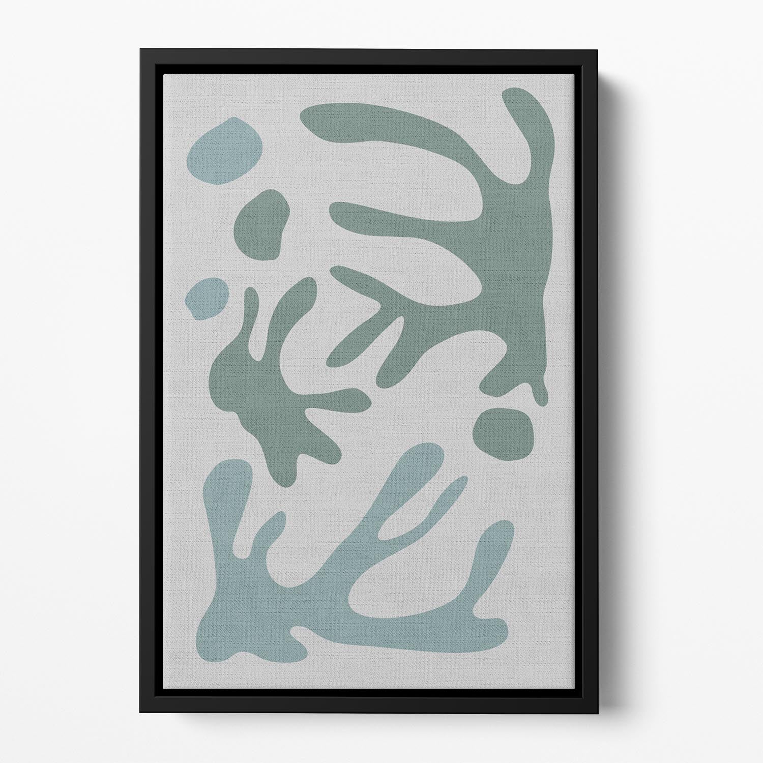 Seaweed Teal No 1 Floating Framed Canvas - Canvas Art Rocks - 2