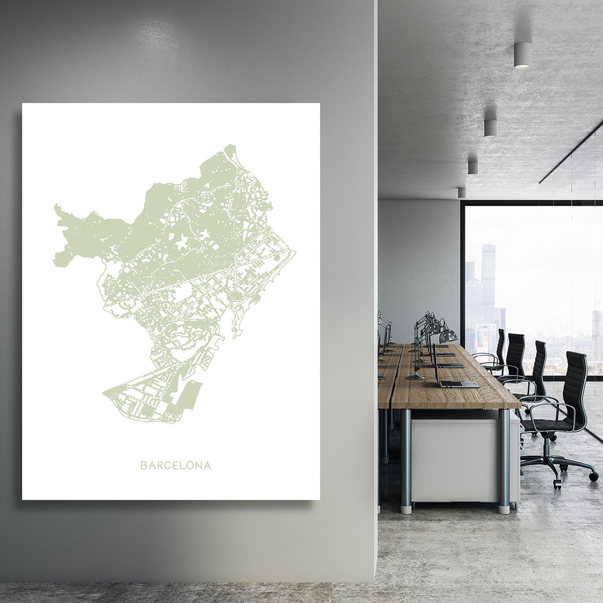 Barcelona Map Canvas Print or Poster - Canvas Art Rocks - 3