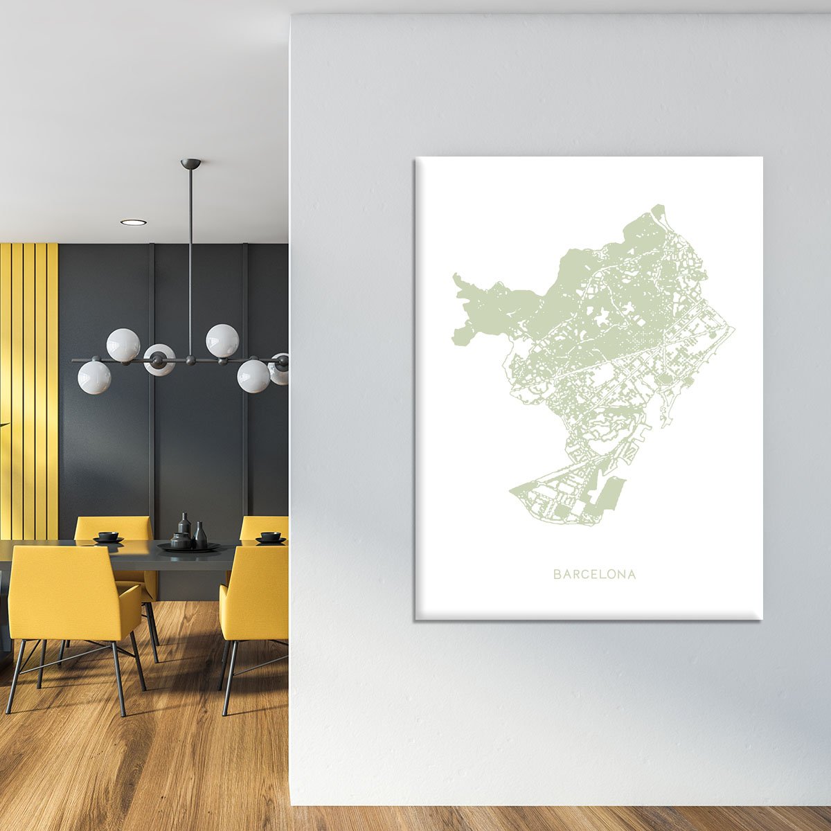 Barcelona Map Canvas Print or Poster - Canvas Art Rocks - 4