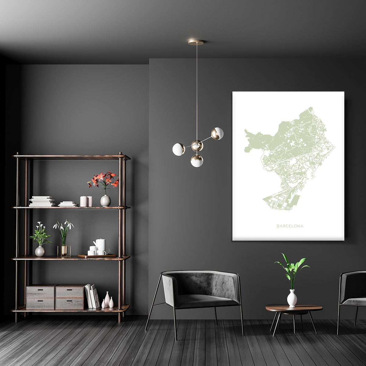 Barcelona Map Canvas Print or Poster - Canvas Art Rocks - 5