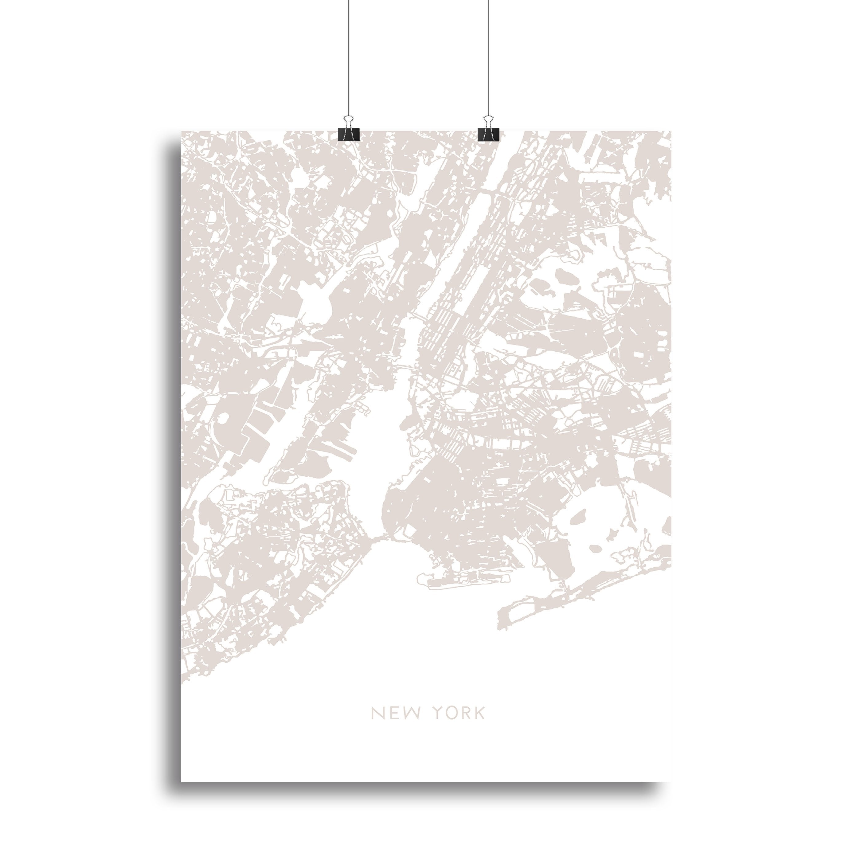 New York Map Canvas Print or Poster - Canvas Art Rocks - 2