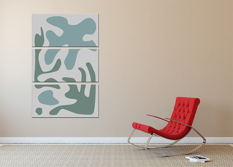 Seaweed Teal No 2 3 Split Panel Canvas Print - Canvas Art Rocks - 2