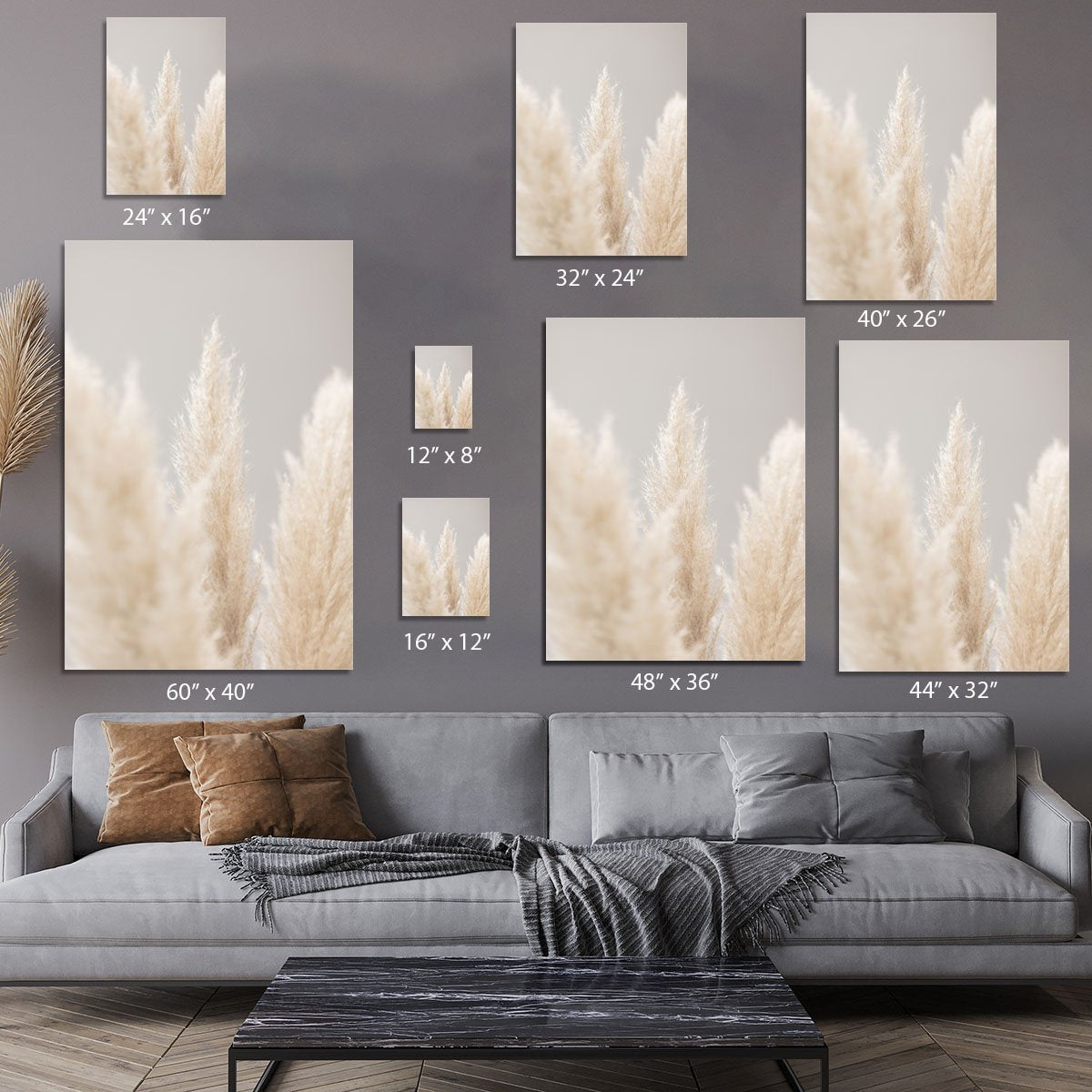 Pampas Grass Grey 04 Canvas Print or Poster - Canvas Art Rocks - 7