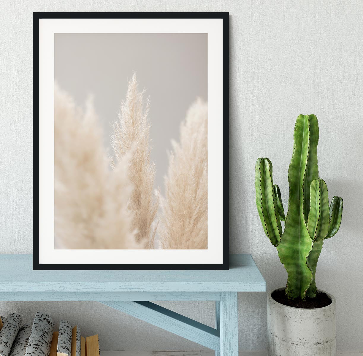 Pampas Grass Grey 04 Framed Print - Canvas Art Rocks - 1