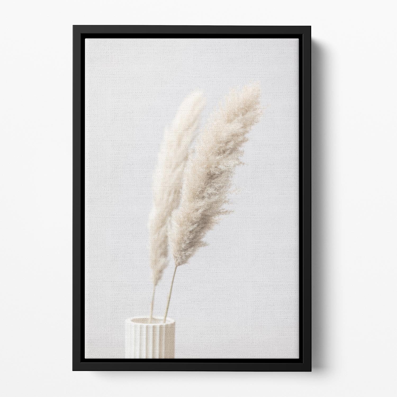 Pampas Grass Grey 11 Floating Framed Canvas - Canvas Art Rocks - 2