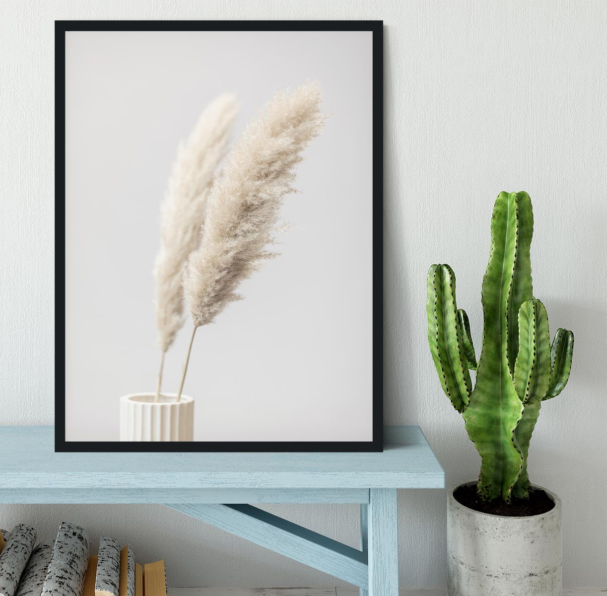 Pampas Grass Grey 11 Framed Print - Canvas Art Rocks - 2