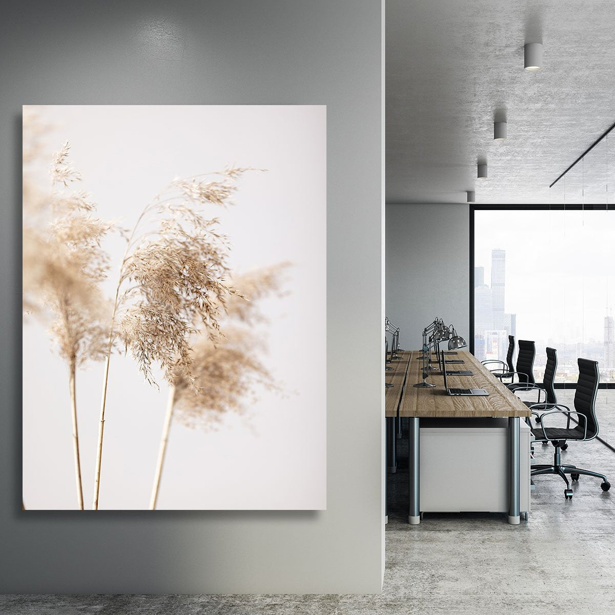 Reed Grass Grey 09 Canvas Print or Poster - Canvas Art Rocks - 3