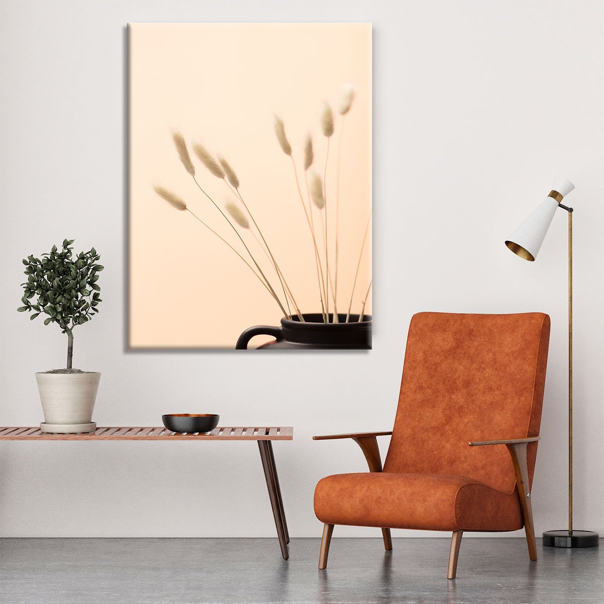 Bunny Grass Peach 01 Canvas Print or Poster - Canvas Art Rocks - 6