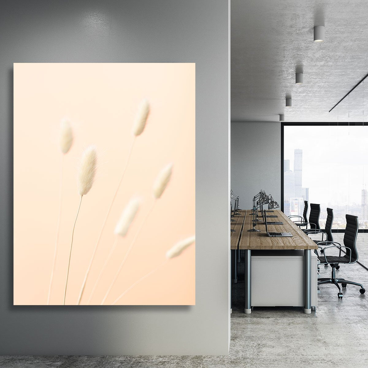 Bunny Grass Peach 07 Canvas Print or Poster - Canvas Art Rocks - 3