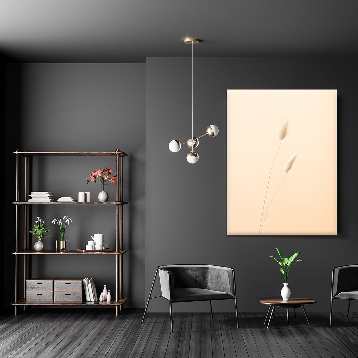 Bunny Grass Peach 08 Canvas Print or Poster - Canvas Art Rocks - 5
