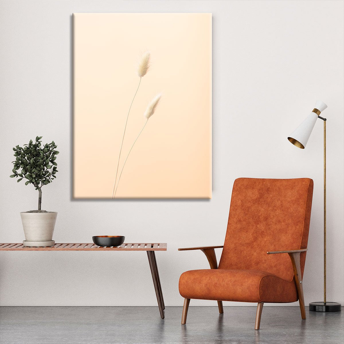 Bunny Grass Peach 08 Canvas Print or Poster - Canvas Art Rocks - 6