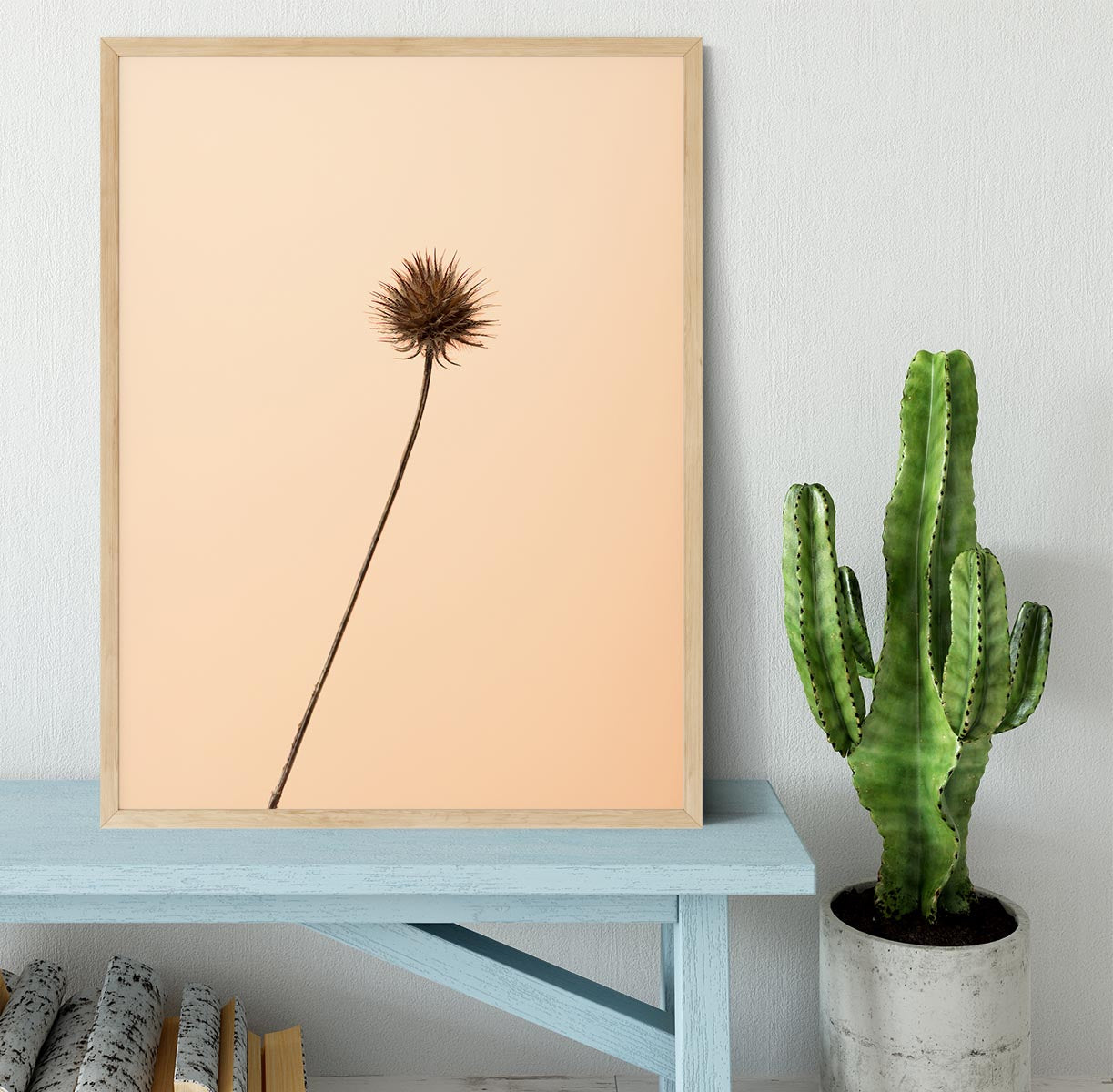 Thistle Peach Framed Print - Canvas Art Rocks - 4