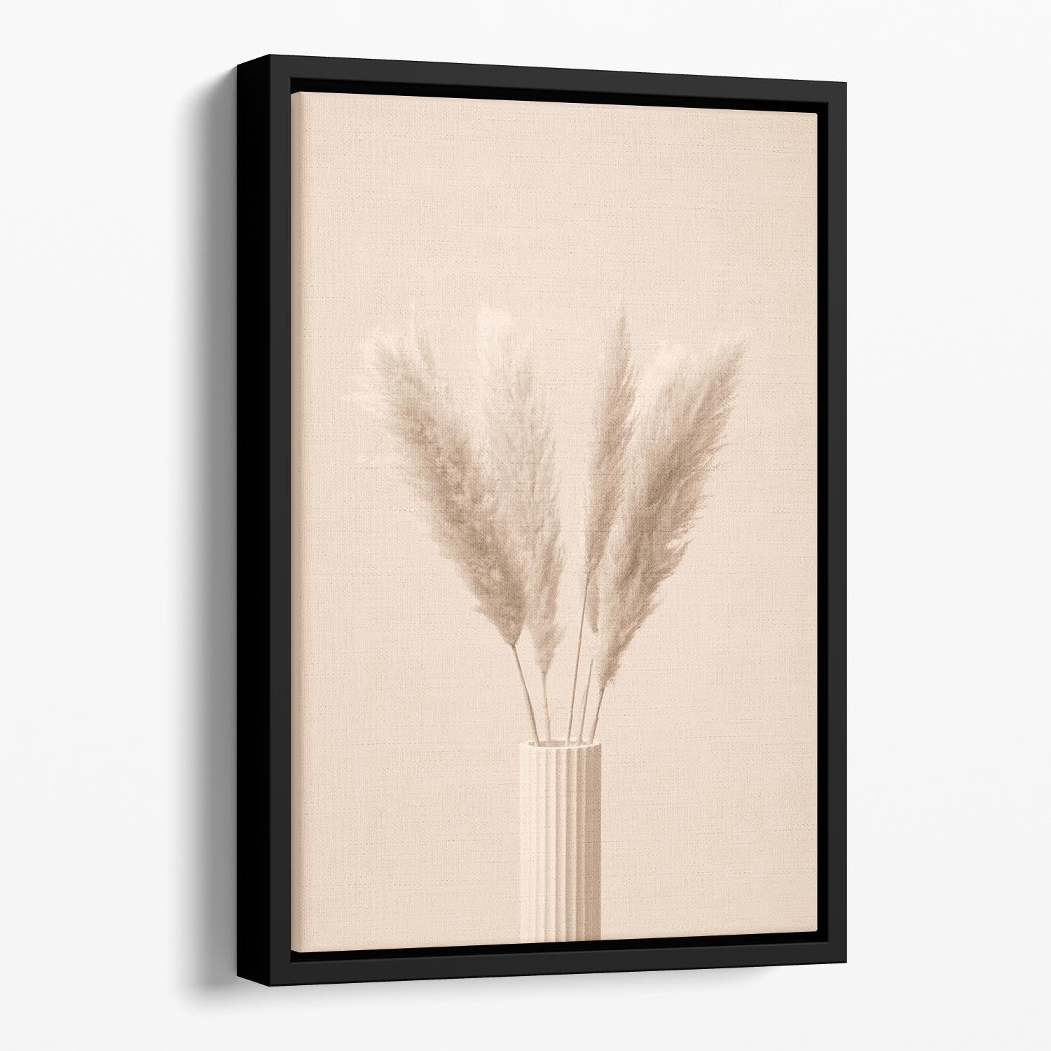 Pampas Grass Beige 11 Floating Framed Canvas - Canvas Art Rocks - 1